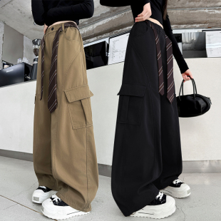 加绒大儿童女孩休闲裤 女童工装 冬季 春秋2025新款 子初中生洋气潮 裤