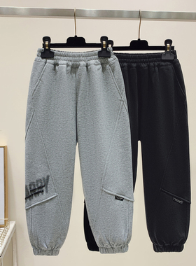 男童运动裤春秋款儿童灰色裤子2025新款男孩长裤中大童休闲卫裤潮