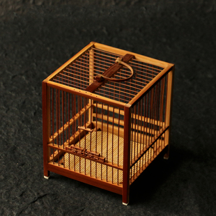老师傅纯手工制作老玉竹方形蝈蝈笼竹制蛐蛐爬虫鸣虫笼竹虫具精工