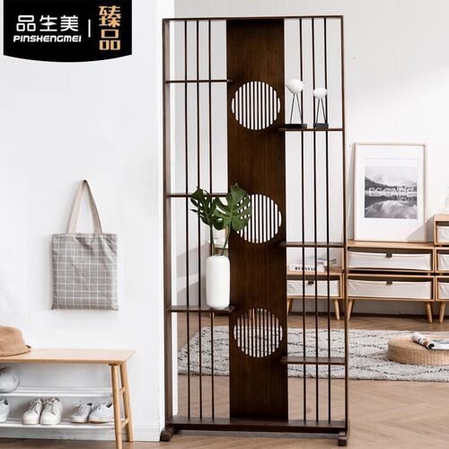 日式客厅进门玄关座屏竹制遮挡