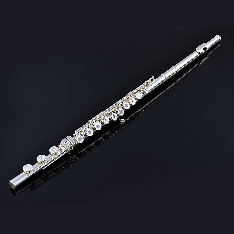 Flute musical instrument genuine 958 sterling silver flute head 17-hole opening B-tail French key general professional