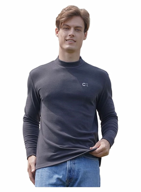 凯撒caser秋冬男士加厚暖姜绒半高领保暖上衣长袖打底衫AJ53-F583