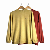 磨绒保暖上衣外穿AM65 凯撒caser秋冬男士 粗针肌理圆领打底衫 F601