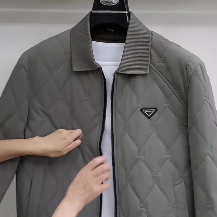 秋冬男士保暖针织领棉服外套