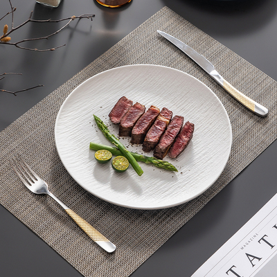 日式石纹西餐盘子陶瓷餐具套装