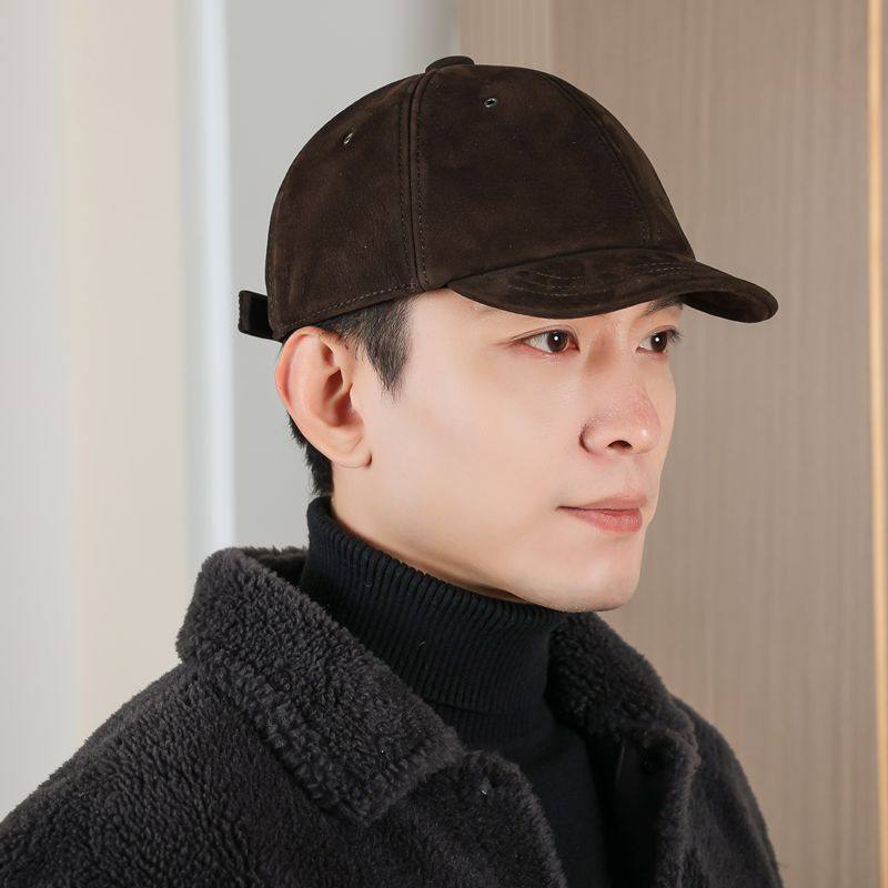 秋冬山羊皮绒面棒球帽羊猄皮短檐男士中老年复古软顶真皮鸭舌帽,服饰配件/皮带/帽子/围巾,帽子,淘宝优惠券,粉丝福利购,淘宝优惠卷