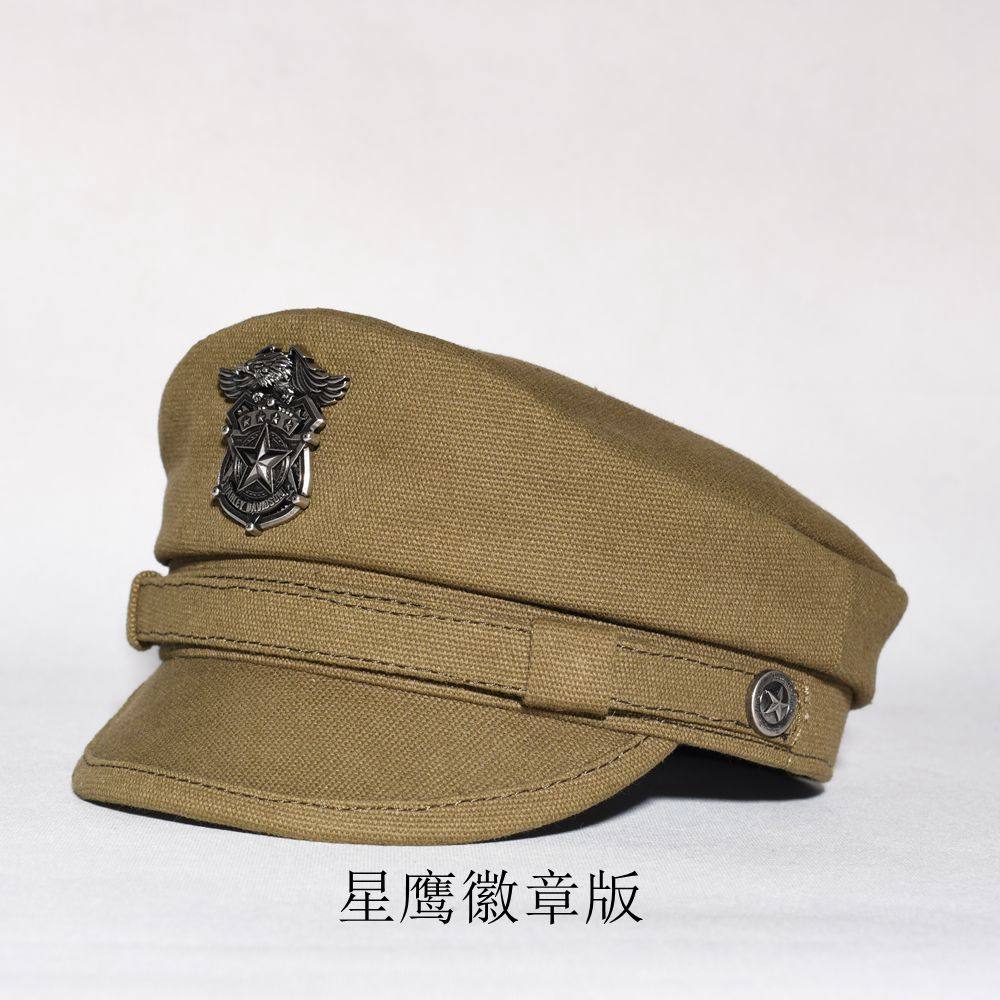 休闲船长帽春秋青年中老年平顶帽男女帆布机车帽逛街棉舞台表演帽