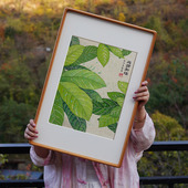 祝嘉作品 饰画芭蕉叶柿子樱桃小清新客厅儿童房高级感挂画 餐厅装