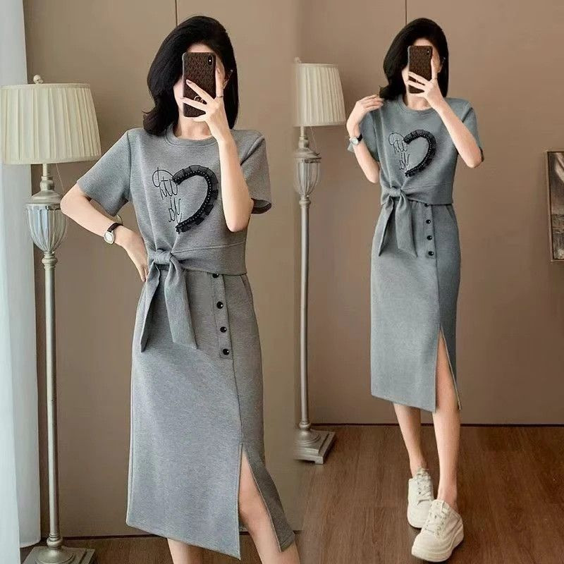 韩版休闲时尚套装裙女士春夏气质减龄洋气运动风卫衣半身裙两件套