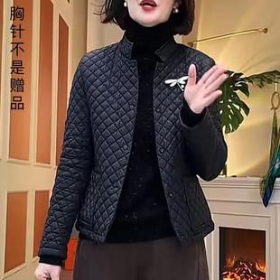 中年妈妈冬装羽绒服短款冬季小棉袄轻薄棉服中老年人女款秋冬外套