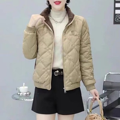 轻薄羽绒棉袄外套女2023冬季新款修身显瘦短款开衫加厚保暖上衣服