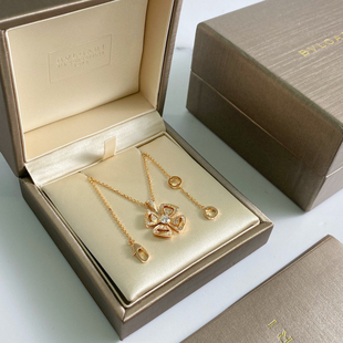 Bvlgari宝格丽玫瑰金满钻咏绽项链 正品保真 支持鉴定