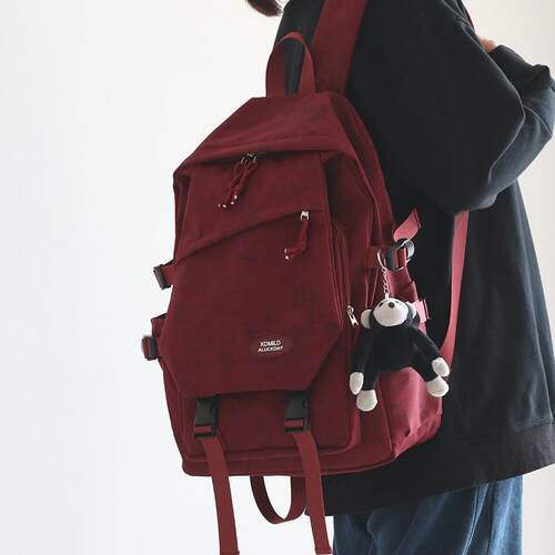 潮流街头初中设计感大容量双肩包