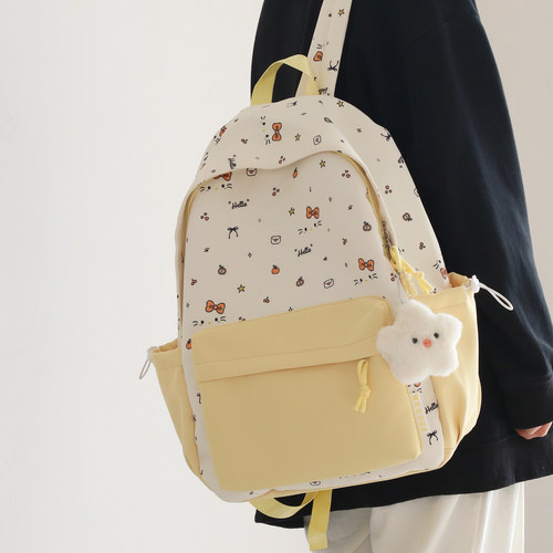 ins书包初中生女高中大学生高颜值小众2025新款少女大容量双肩包