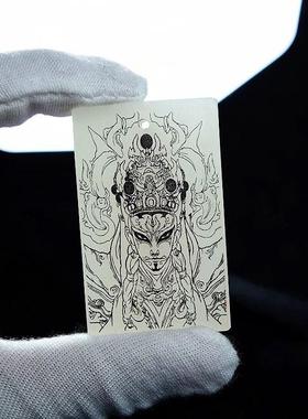 定制官将首白鹤童子新疆白玉无事牌手工制作定制双面雕刻国风饰品