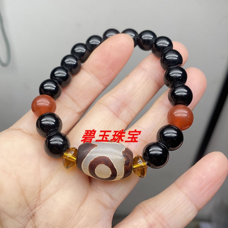批发西藏天珠玛瑙手串 三眼天珠手链桶珠男女款手饰藏式九眼天珠