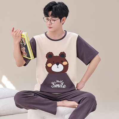 夏天学生睡衣纯棉家居服套装