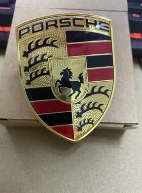 适用于原厂保时捷车盖标卡宴macan帕拉梅拉718taycan911车头彩标