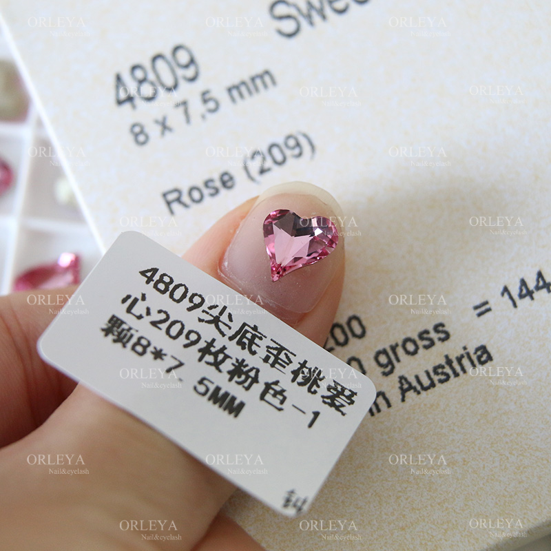 正品施家华子4809尖底歪桃爱心209枚粉色8*7.5MM奥地利水晶美甲钻,彩妆/香水/美妆工具,指甲装饰,淘宝优惠券,粉丝福利购,淘宝优惠卷