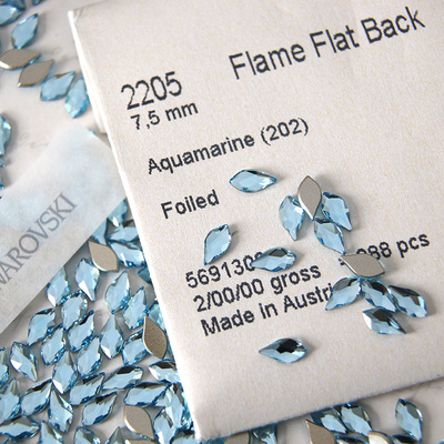 正品施家华子奥地利水晶美甲钻2205平底葫芦202蓝色diy热门饰品