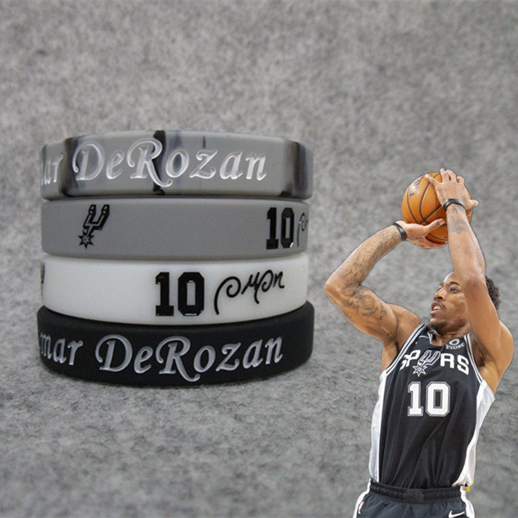 德罗赞签名夜光运动手环 硅胶腕带球迷饰品