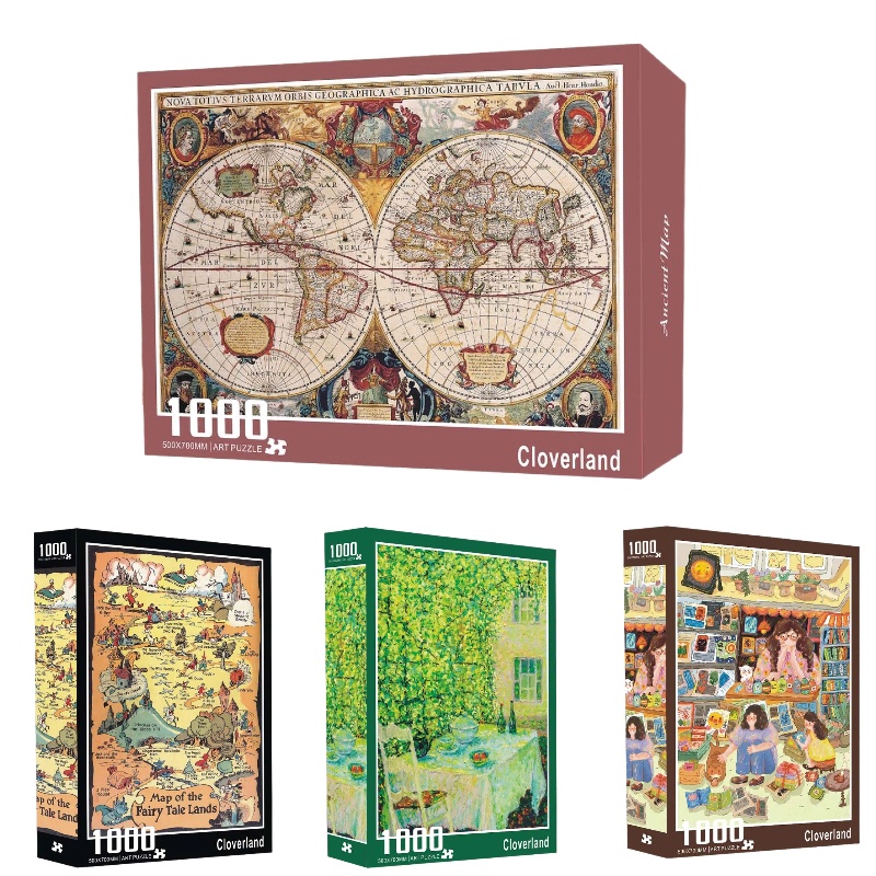 Cloverland成人丝绒拼图1000片70x50cm送胶水