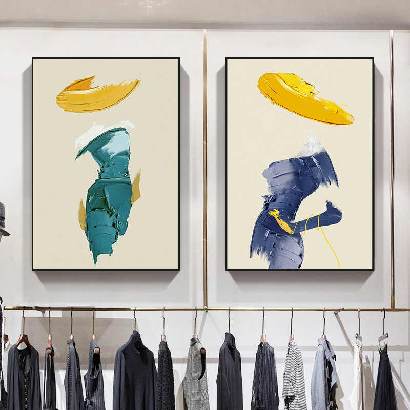 现代抽象人物客厅玄关装饰画时尚女人服装店挂画酒店民宿卧室壁画图片