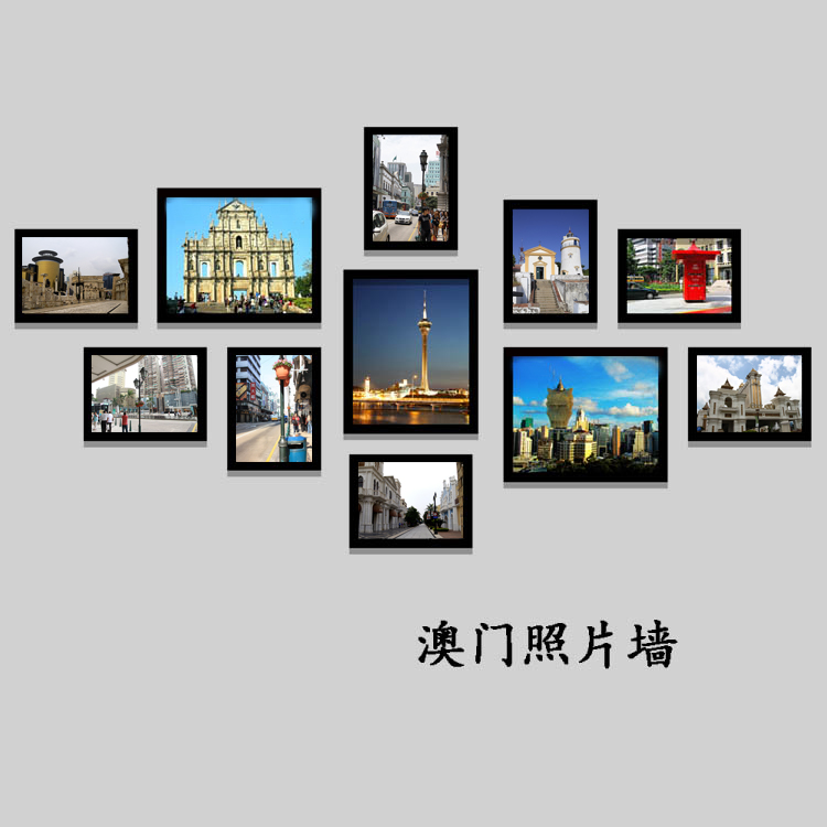 澳门街景台湾咖啡厅挂画照片墙