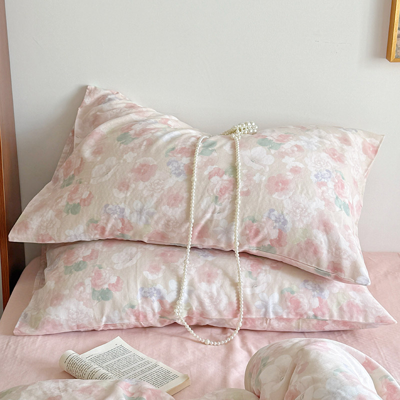 云水谣 国风花卉全棉A类双层纱单人枕套48*74纯棉有氧纱布枕头套,床上用品,枕套,淘宝优惠券,粉丝福利购,淘宝优惠卷