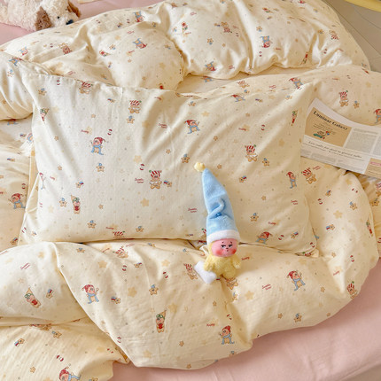 星星人 全棉A类双层纱三/四件套1.2/1.5/1.8米纯棉床品套件定做