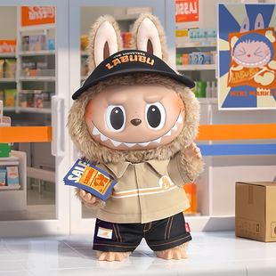 新品POPMART泡泡玛特 淘气收银员Cashier怪味便利店搪胶毛绒公仔