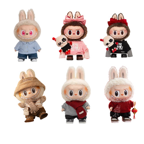 POPMART泡泡玛特拉布布夏天浪公仔 labubu国王皇后毛绒挂件潮玩娃