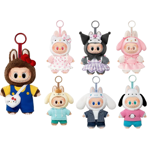 POPMART泡泡玛特THEMONSTERSx三丽鸥家族系列搪胶毛绒挂件礼物