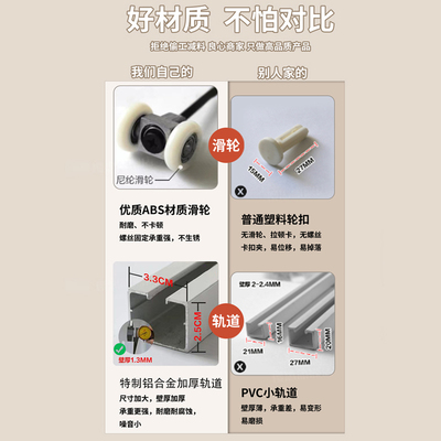 pvc折叠门厨房燃气卫生间卧室阳台隔断简易隐形无轨伸缩推拉门