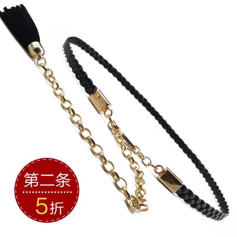 腰链女士装饰百搭连衣裙毛衣细编织腰带简约金属链条胖mm流苏腰绳|ruв категории Аксессуары, пояс/пояс/пояс - от Buy2taobao.com для оказания профессиональной услуги покупки агента Taobao