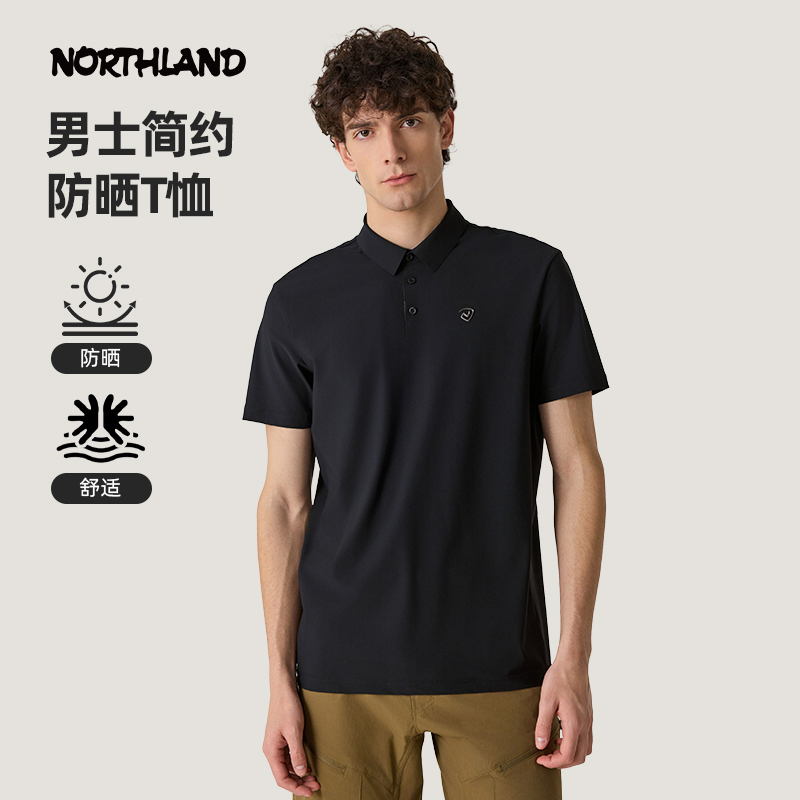 诺诗兰男士翻领短袖POLO衫25春夏新品户外防晒透气T恤徒步上衣