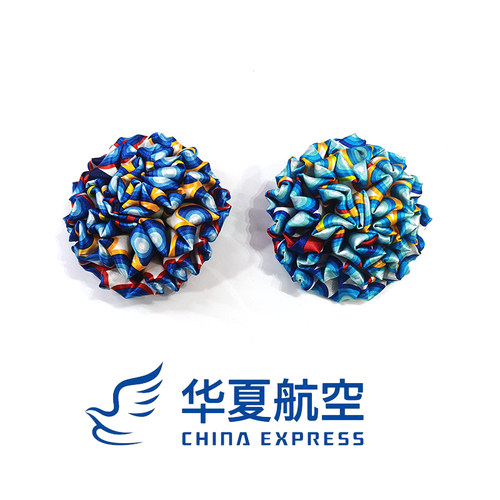 华夏航空乘务员方便球形花蝴蝶结