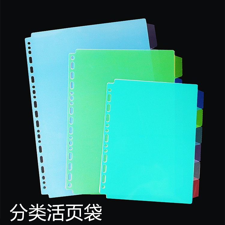 PP分类纸活页袋索引隔页内页分类标签纸本子资料文件夹分隔纸6色,文具电教/文化用品/商务用品,文件袋/资料袋/试卷收纳袋,淘宝优惠券,粉丝福利购,淘宝优惠卷