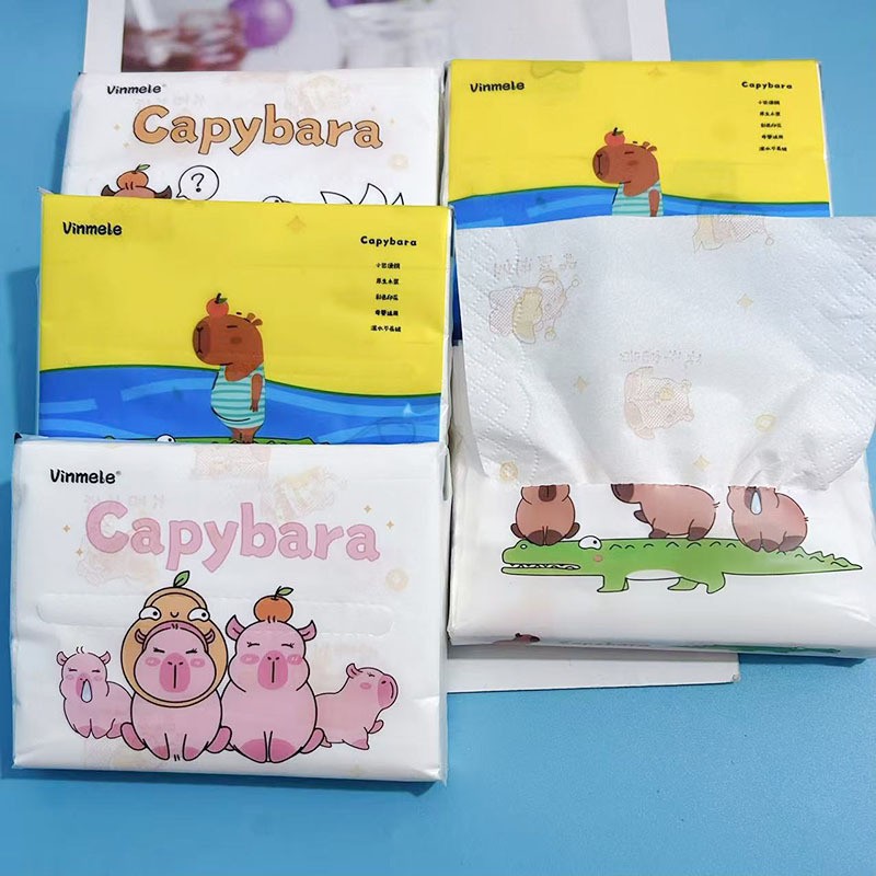 10包印花抽纸卡皮巴拉印花纸巾