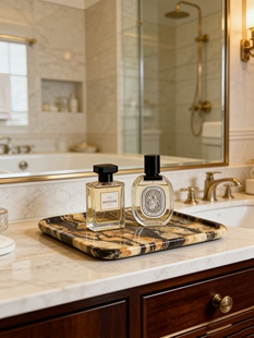 宇宙金系列大理石香水托盘轻奢高级感洗手间居家摆设送礼女生至爱