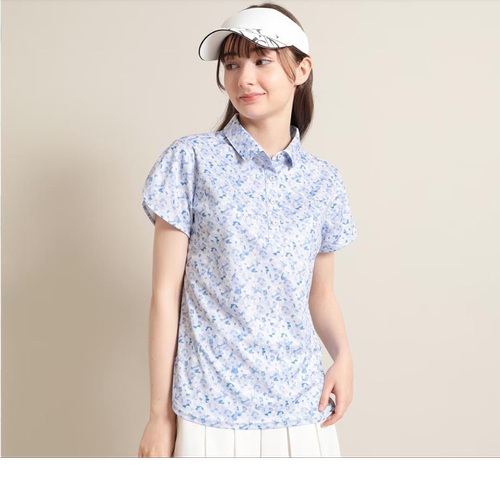 Callaway卡拉威出口日本高尔夫女装短袖POLO T恤 印花吸水速干