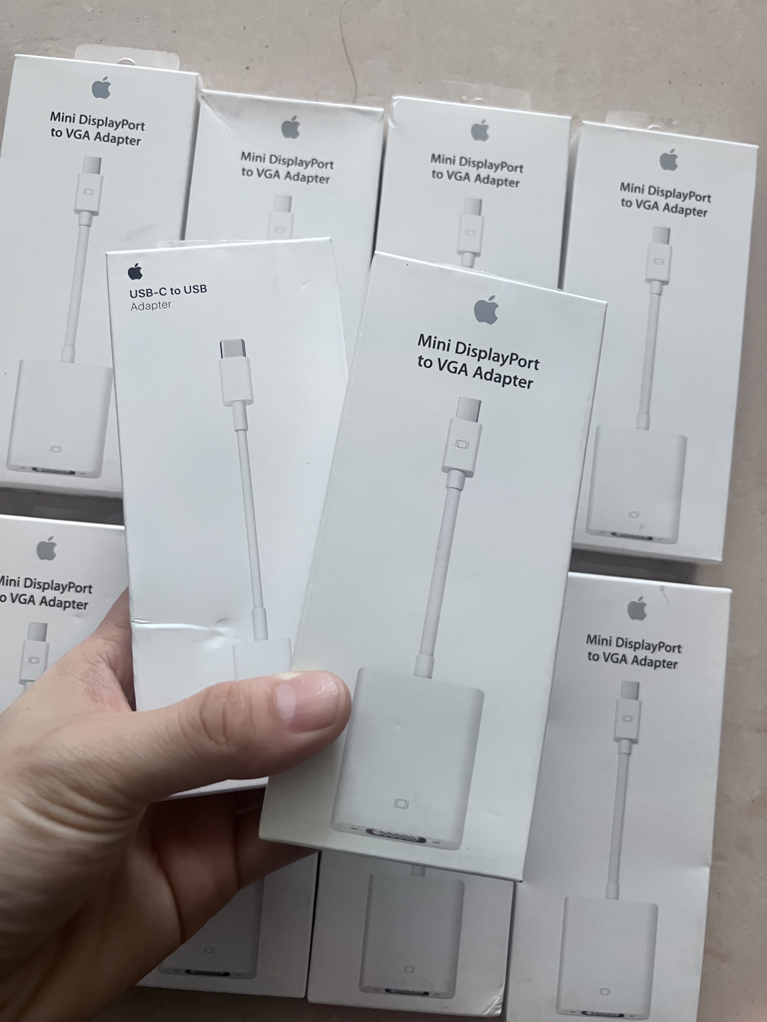 苹果原装mac笔记本 mini dp转vga转换器线雷电2转连接投影仪VGA