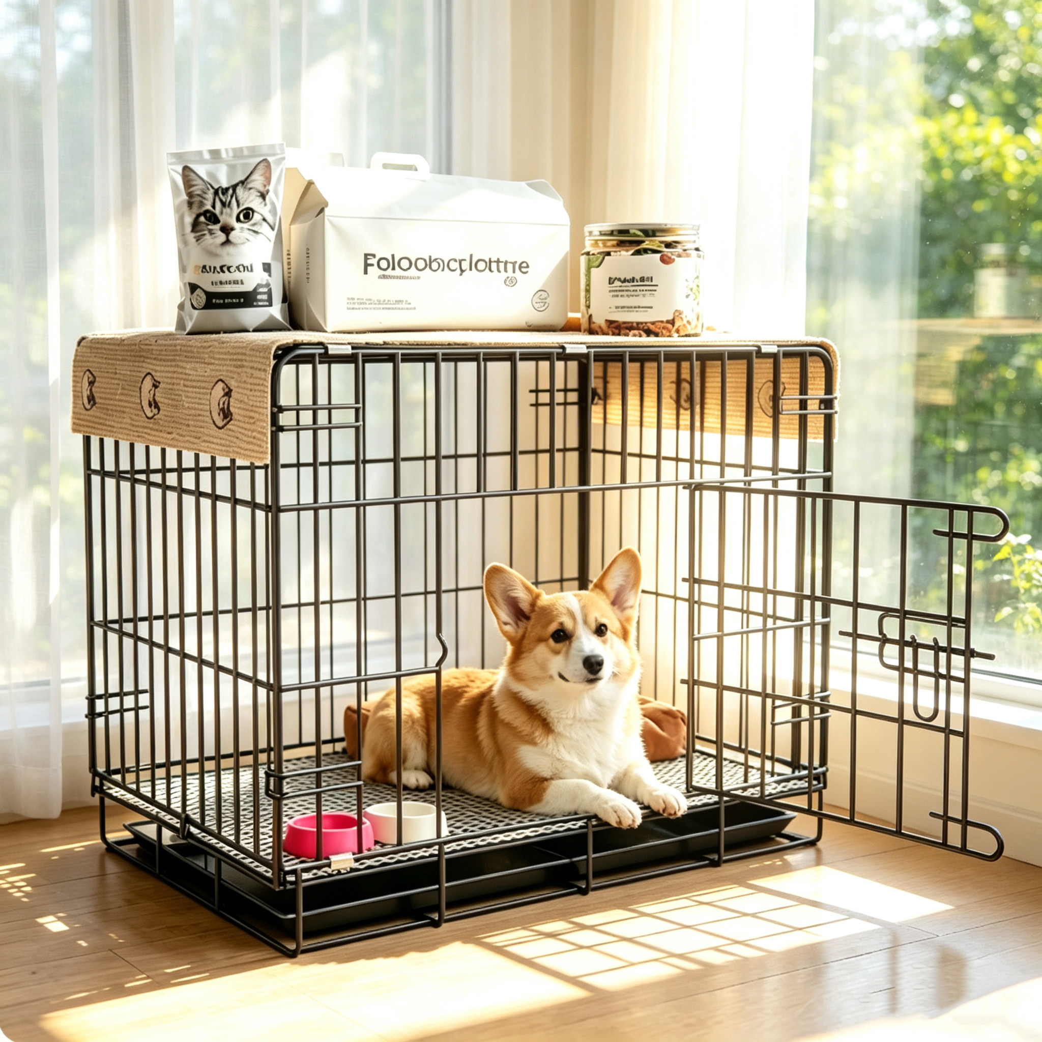 狗笼子小型犬家用室内中型大型折叠款带厕所宠物泰迪柯基室内狗笼