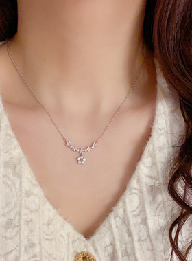 欧美复古镶钻锆石星星项链轻奢高端小众级设计感精致锁骨颈链百搭