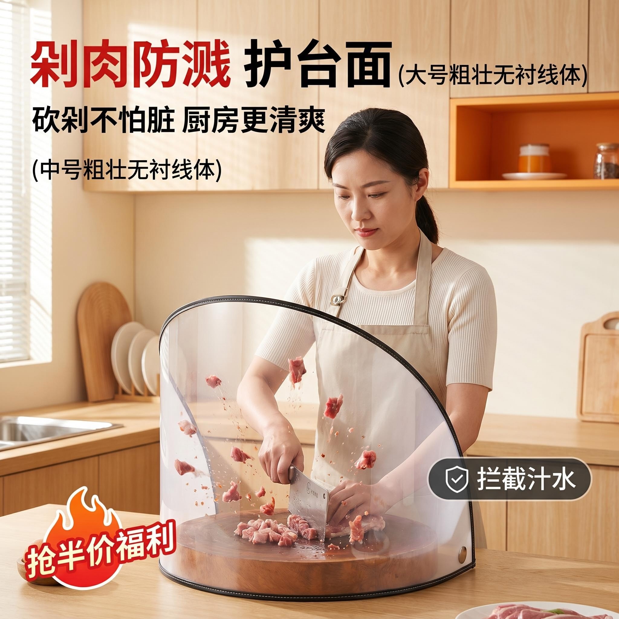 切菜板围挡PE挡板可申缩菜板围防飞溅避风厨房案板围家用菜墩围栏图片