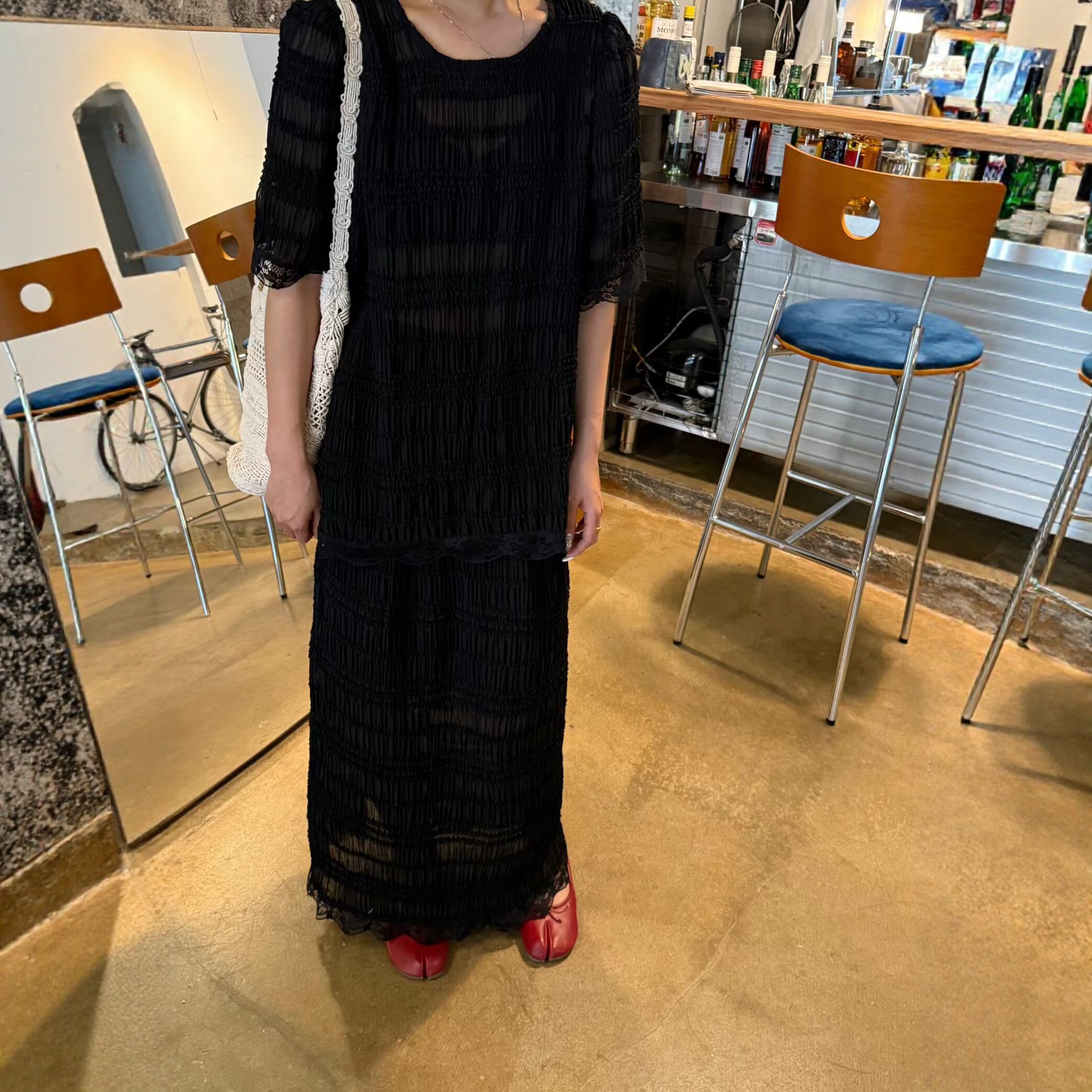 韩系套装2026年夏新款褶皱蕾丝设计感中长款小清新裙子时髦两件套