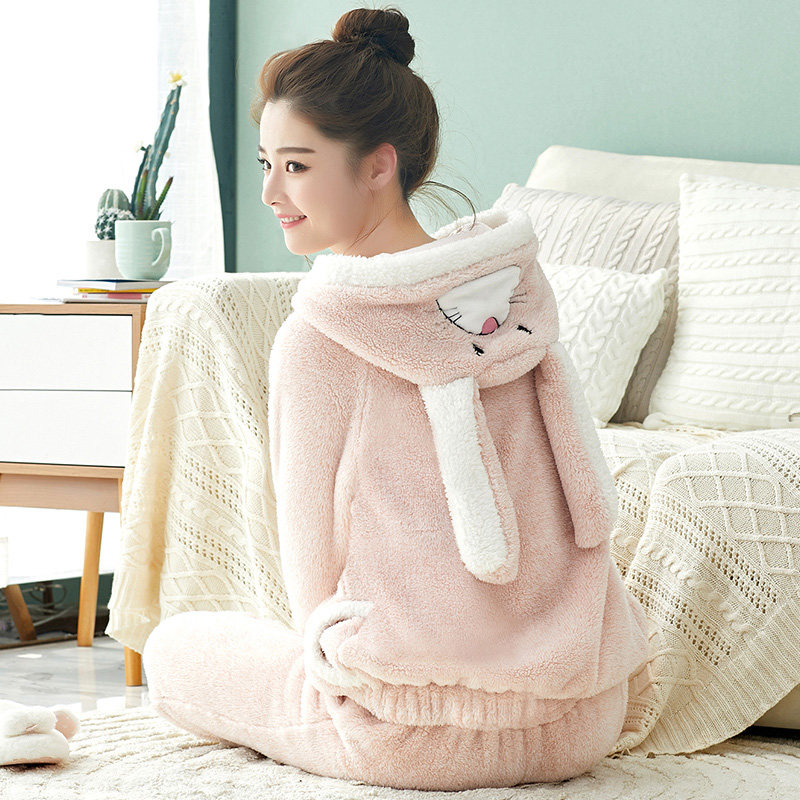 月子服冬季加绒加厚保暖秋孕妇睡衣11月12月份产后喂奶哺乳家居服