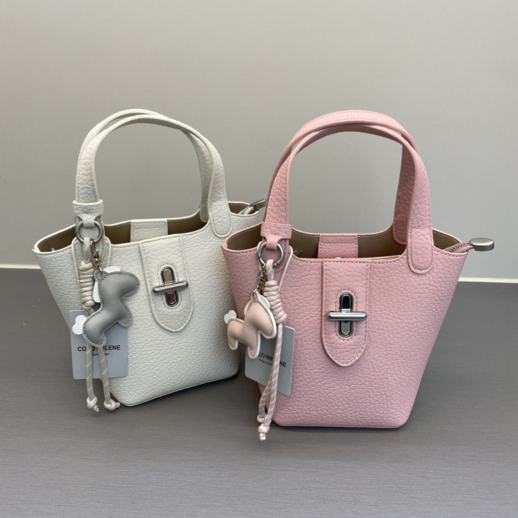 新款时尚小众手提水桶包荔枝纹休闲百搭女包韩版高级感单肩斜挎包,箱包皮具/热销女包/男包,水桶包,淘宝优惠券,粉丝福利购,淘宝优惠卷