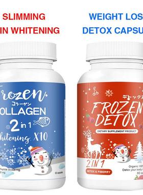 Winstown出口跨境雪人Frozen detox capsules蓝色与红色snow tea