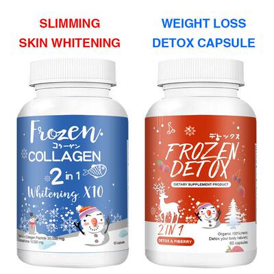 Winstown出口跨境雪人Frozen detox capsules蓝色与红色snow tea